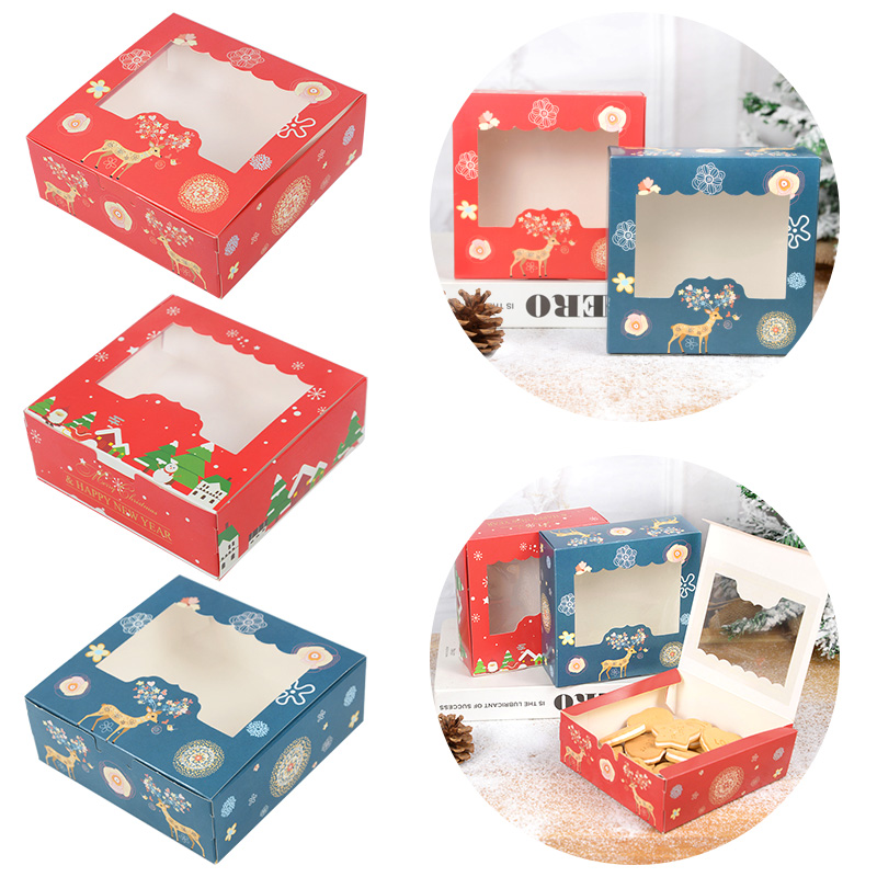 Chocolate Snack - 10/5 Stuks Kerst Koekjesdoos Met Venster