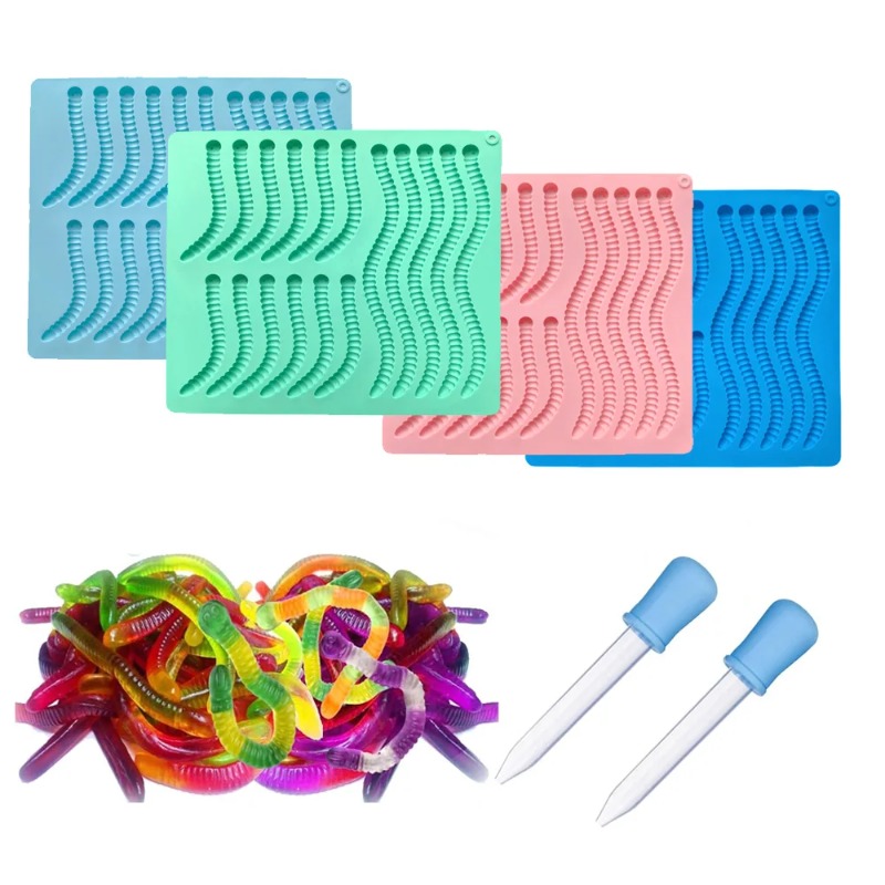 Gummy Candy - Siliconen Gummy Worm Mold Non-stick Ontwerp
