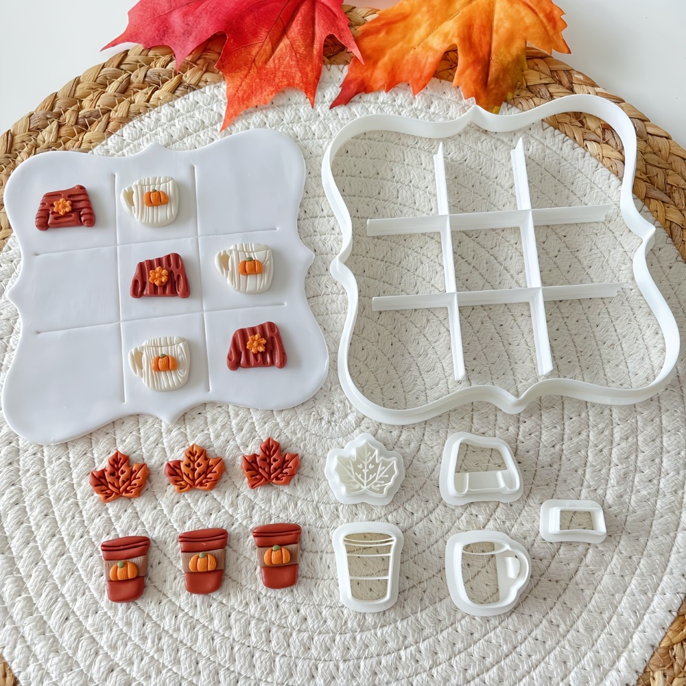 Cookies Pack - 7-delige herfst tic-tac-toe koekjesvormpjes set, mini