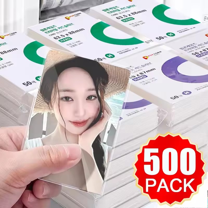 Popcorn - 500 stuks Koreaanse kaarthoezen, HD transparant,
