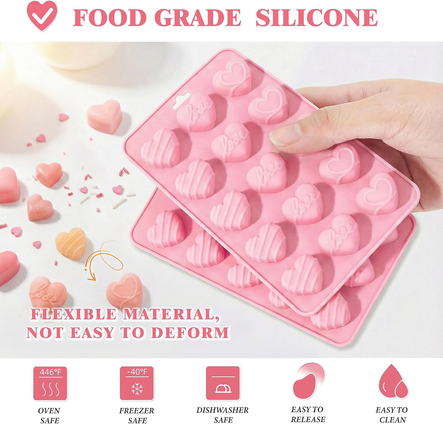 Hartvormige siliconen mallen,  - Gummy Candy recensie en prijs